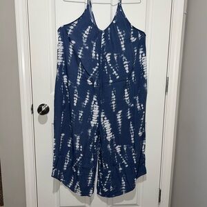 Blue Tie-Dye Jumpsuit